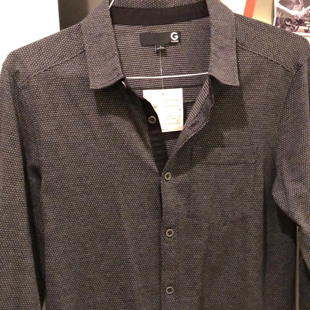 Guess Hydro Textured Shirt/pinpoints on Black